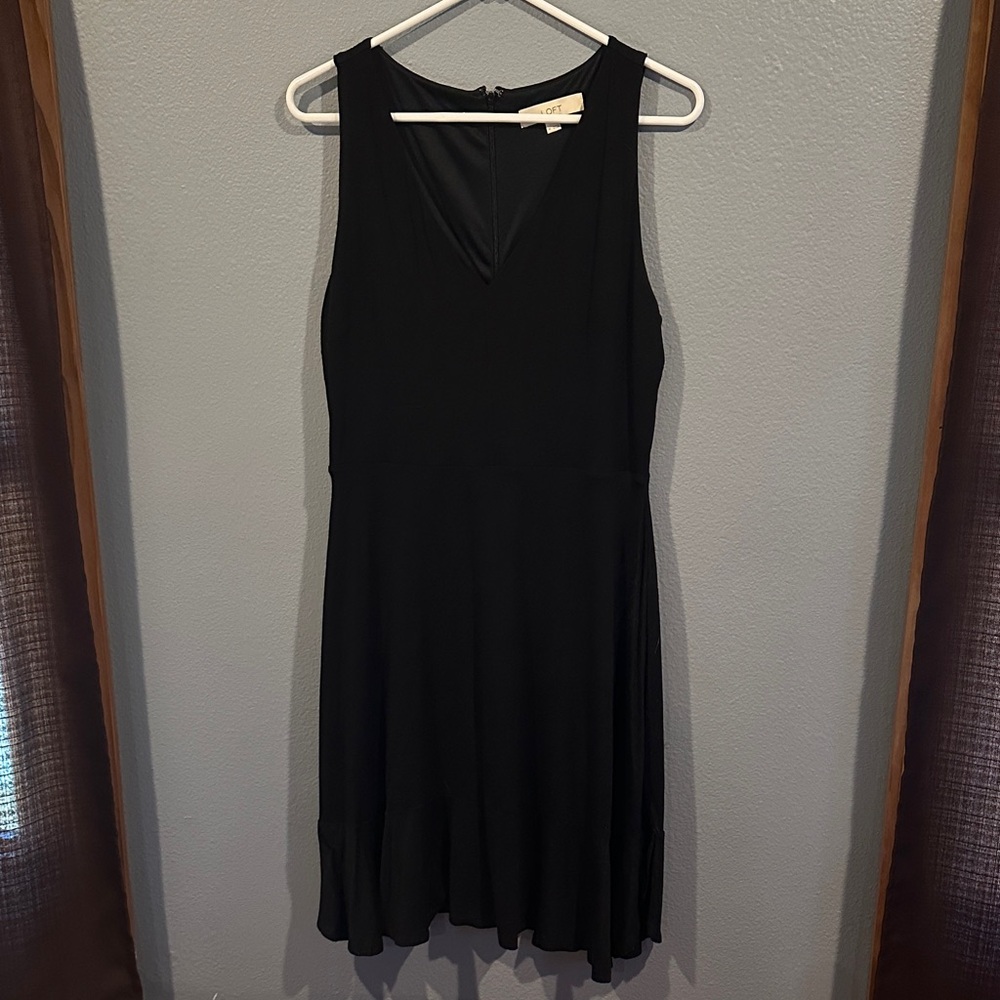 LOFT Black Sleeveless Mini Dress